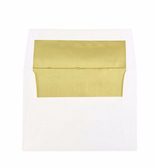 A2 111*146mm 双胶纸 内衬金箔纸 信封工厂 White Wove Envelopes with Gold Foil Lining Envelope Factory