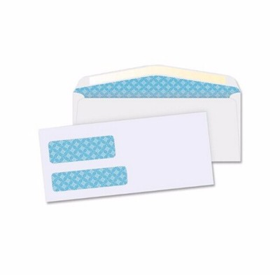 #9 双胶纸 西式口胶封 单色保密纹 双开窗 信封工厂 White Wove Lick Seal 1c Security Printing Double Window Envelope Factory