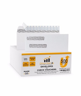 3 5/8" x 8 11/16" 双开窗 西式离型封 单色保密纹 双胶纸 信封工厂 Double Window Peel & Seal White Wove 1c Security Printing