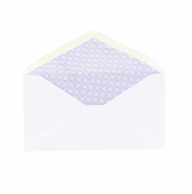 3-5/8 x 6-1/2 Inches 双胶纸 菱形口胶封封 单色保密纹 信封工厂 White Wove Paper Diamond Licl Seal 1c Security Envelope F