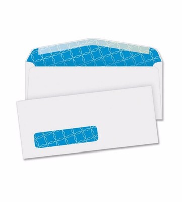 #10 双胶纸 西式口胶封 单色底纹 单开窗 信封工厂 White Wove Lick Seal 1c Security Printing Single Window Envelope Factory