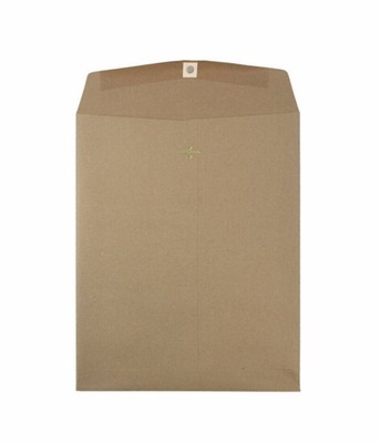 10" x 13" 回收牛皮纸 铜扣袋 信封工厂 Open End Catalog Envelopes with Clasp Closure - Brown Kraft Paper Bag Recyc