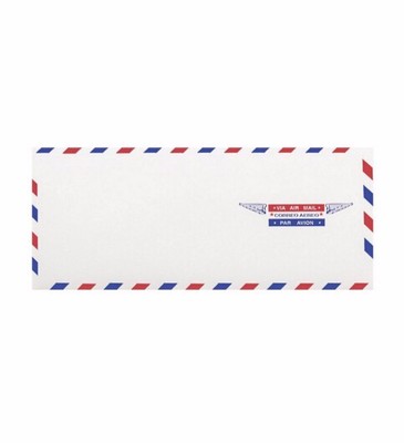 #10 西式口胶封 航空封 四色印刷 双胶纸 信封工厂 Lick Seal Airmail Business Envelope White Wove Envelope Factory